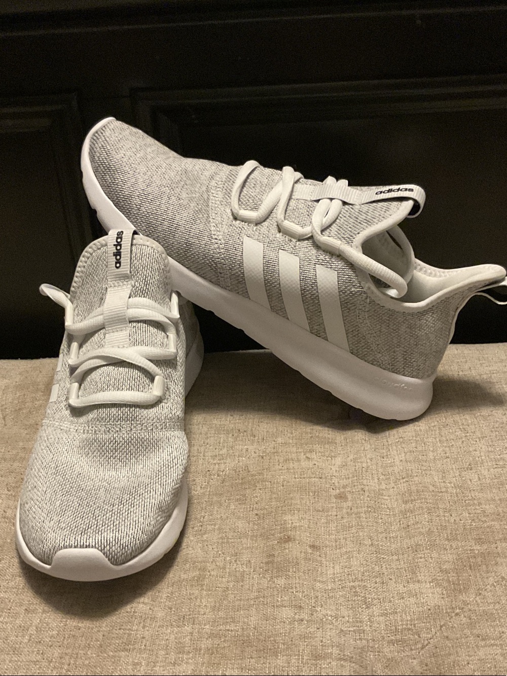 adidas Gray and White cloudfoam running Sneakers